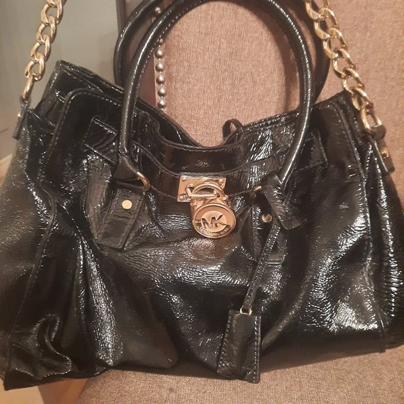 Michael Kors Patent Leather Hamilton Bag - Picture 1 of 13